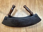 Vtg Antique Double Curved Blade Chopper Mezzaluna Knife Herb Chopper