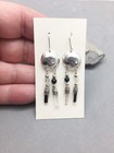 Sterling Silver Earrings Hand Made Black Tourmaline   Quartz Crystal Dangle 2 