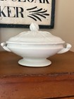 Antique White Ironstone Tureen   Covered Dish - Lovely Pomegranate Finial