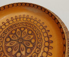 Vintage Small Patterned Box Wood Wooden Bowl Good Condition Shows Wear  read 