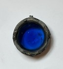  2121   antique Stain Glass Window Blue Smooth Jewel Intact In Old Lead 1 3 8    Dia