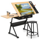 61 drafting Drawing Table stool drawer adjustable Tabletop Painting Work Station