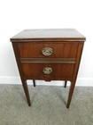 Rare Sew Spool Cabinet Storage End Table Stand Hepplewhite Antique  40s Mahogany