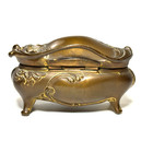Brainard   Wilson B w Antique Footed Brass Hinged Trinket Box Casket Art Nouveau