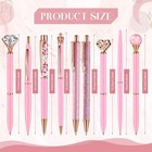 9 Pcs Ballpoint Pens Set Metal Crystal Diamond Pen Glitter Pen For Journaling Bl