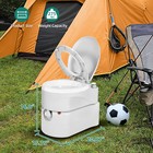 Portable Camping Rv Toilet 6 3gal 24l T-type Water Outlets Outdoor Commode Potty