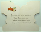 Unused - Glittered - Santa  Toys - 1950 s Vintage Christmas Greeting Card