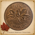 1964 Canada 1 Cent Queen Elizabeth Ii      Rare -last Year Of The  young Queen 