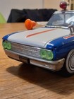 Vintage Ichiko Tin Ford Police Car Friction Drive W box Japan 1960s Rare Toy