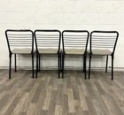 Vintage Mcm Gate Leg Static Gray Folding Chairs - Set Of 4