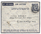 Palestine Air Letter Stationery  ramatayim  1940s Cover Usa  samwells ma267