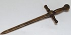 Vintage Medieval Sword Letter Opener Brass Tone Dagger Desk Collectible Ornate