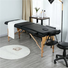 84  L Massage Table 2 Fold Adjustable Portable Facial Spa Salon Bed Tattoo Black