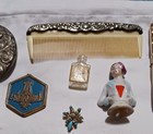 Vintage Estate Lot Vanity Necklace Bracelet Mirror Comb Savon Clair Bottle Lady