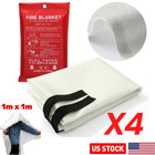 4pack Fire Blanket Fiberglass Hero Emergency Home Retardant Prepared 39  x39  
