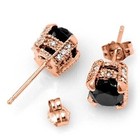 2 10ct Round Lab Created Black Diamond Women Stud Earring 14k Rose Gold Plated