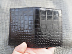 Black Genuine Crocodile Men Minimalist Wallet Leather Id Credit Card Holder  g9