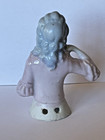 Vintage Porcelain Half Lady Pink Doll Pin Cushion Topper - Japan  3 1 2   