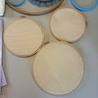 Vintage Cross Stitch Huge Lot Hoops Aida Cloth Dmc Floss Gold Wildlife Patterns
