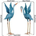 Blue Heron Garden Statue Metal Yard Art Outdoor Waterfowl Decoy Bird Sculpture