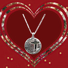 Abalone Cross Pendant Necklace Set  with God All Things Are Possible 