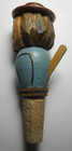 1976 Rare Vintage German Hand Carved Wood Cork Wine Bottle Stopper
