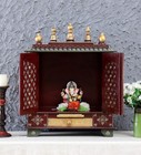 New Indian Wooden Temple Puja Mandir Pooja Stand For Home And Office Wall Mandir