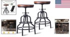 Vintage Industrial Bar Stools With Swivel Seat     Perfect Kitchen Addition