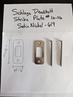 New Schlage Deadbolt Reinforcer Strike Plate  3  Screws   1-1 8  X 2-3 4  Nickel