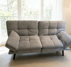 72    Futon With Split Back Design  Memory Foam Convertible Sofa Bed Grey