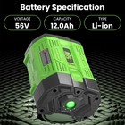 1 2pack 56v 12 0ah Upgrade For Ego Ba5600t Power   56v 10ah Lithium New Battery