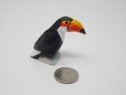 Toucan Bird Figurine Statue Tropical Yellow Beak Decor Miniature Sculpture Art