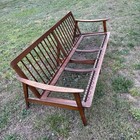 Vintage Mid-century Modern Danish-style Wood Sofa 1960s made In Yugoslavia