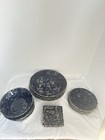 Bennington Pottery Lot Set Of 13 Agate Blue Plates Bowls Plates  