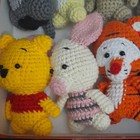 Handmade Winnie The Pooh Amigurumi Crocheted Plush Doll Set Mini Under 6in