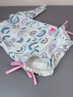 Ruffle Butts Baby Girl 0-3 Months Blue Long Sleeve One Piece Swimwear Rainbows