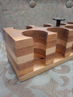 Vintage Poker Chip Butcher Block Carrier rack Mid-century   Bonus Vintage Chips