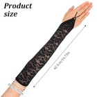 2 Pcs Black Lace Glove  Elegant Long Women Floral Lace Sleeves  Soft Delicate 