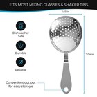 The Art Of Craft Julep Strainer  Stainless Steel Cocktail Standard  Silver