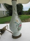 Antique Chinese Porcelain Lamp Vase Famille Rose Bird Insect Peony 19th Enamel