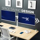 Vivo White Telescoping Dual 21  To 32  Monitor Mount  Heavy Duty Desk Stand
