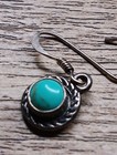 Vintage Sterling Silver And Turquoise Navajo Dangle Earrings Signed Ster Usa