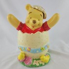 Disney Winnie The Pooh Ceramic Cookie Jar China Easter W egg Chicks Flowers