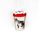 Starbucks 2017 Fox Christmas Holiday Ceramic Cup Ornament New
