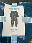 Carters Toddler Girls Long Sleeve Fleece Zip Footie Sleepwear 4t Teal Floral Bxb