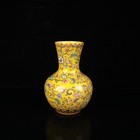 Chinese Old Porcelain Yellow Enamel Vase With Tangled Branches