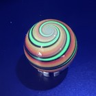 Contemporary Handmade Art Glass Marble 1 01  Fiery   Uv Green Banded Swirl Mib