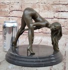 Popular Bronze Sculpture Nude Girl French Statue Signed Figurine Figure Decor Sa