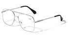 Square Metal Blue Light Blocking Reading Glasses Uv Protection Clear Lens Reader