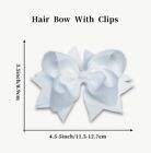 White Hair Bow Clip Grosgrain Ribbon Girl Hair Barrette Alligator Clip Holiday